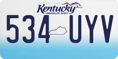 KY license plate 534UYV
