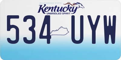 KY license plate 534UYW