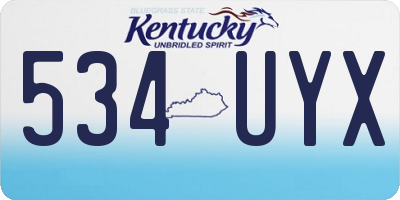 KY license plate 534UYX