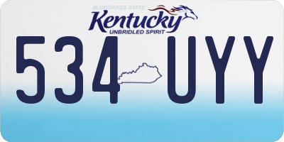 KY license plate 534UYY