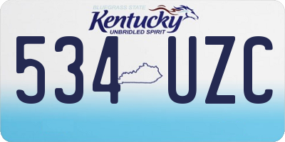 KY license plate 534UZC