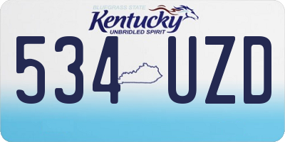 KY license plate 534UZD
