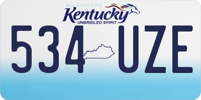 KY license plate 534UZE