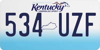 KY license plate 534UZF