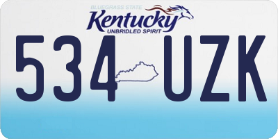 KY license plate 534UZK