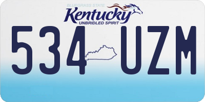 KY license plate 534UZM