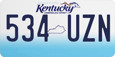 KY license plate 534UZN
