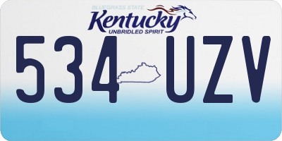 KY license plate 534UZV