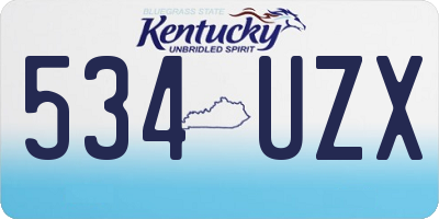 KY license plate 534UZX