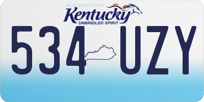 KY license plate 534UZY