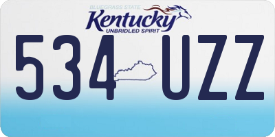 KY license plate 534UZZ
