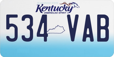KY license plate 534VAB
