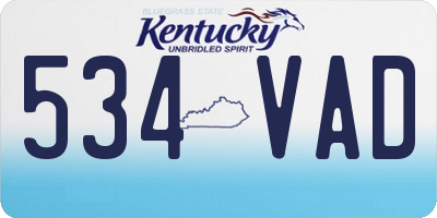 KY license plate 534VAD