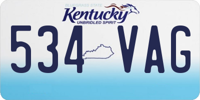 KY license plate 534VAG