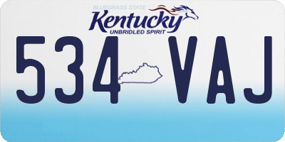 KY license plate 534VAJ