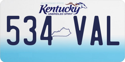 KY license plate 534VAL