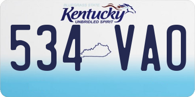 KY license plate 534VAO