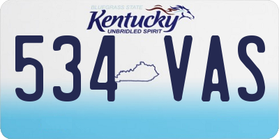 KY license plate 534VAS