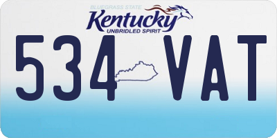 KY license plate 534VAT
