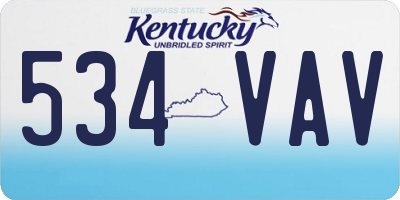 KY license plate 534VAV