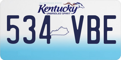 KY license plate 534VBE