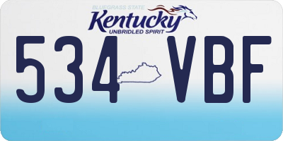 KY license plate 534VBF