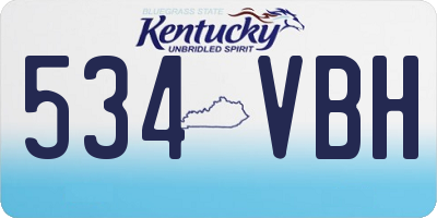 KY license plate 534VBH