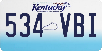 KY license plate 534VBI
