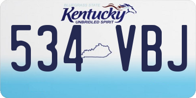 KY license plate 534VBJ