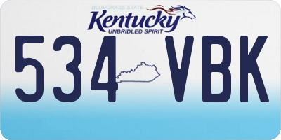 KY license plate 534VBK