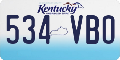 KY license plate 534VBO