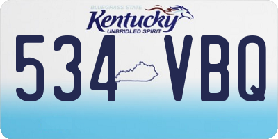KY license plate 534VBQ