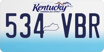 KY license plate 534VBR