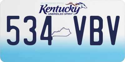 KY license plate 534VBV