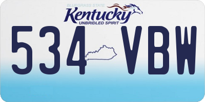 KY license plate 534VBW