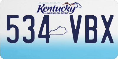 KY license plate 534VBX