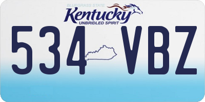 KY license plate 534VBZ