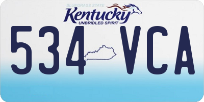 KY license plate 534VCA