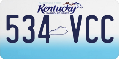 KY license plate 534VCC