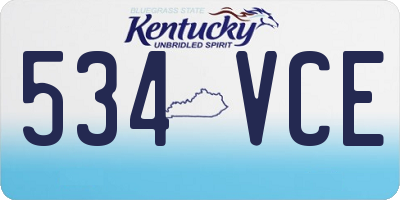 KY license plate 534VCE