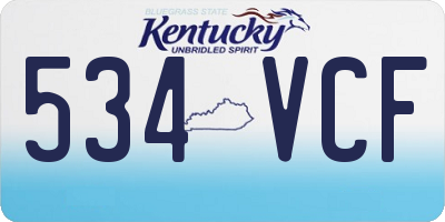 KY license plate 534VCF