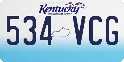 KY license plate 534VCG