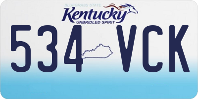 KY license plate 534VCK