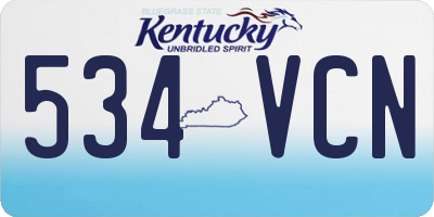 KY license plate 534VCN