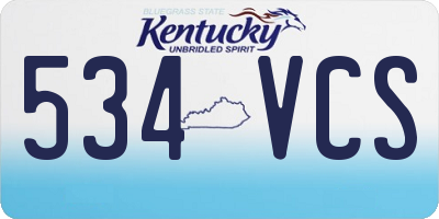 KY license plate 534VCS
