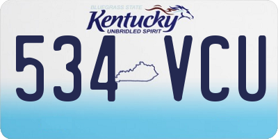 KY license plate 534VCU