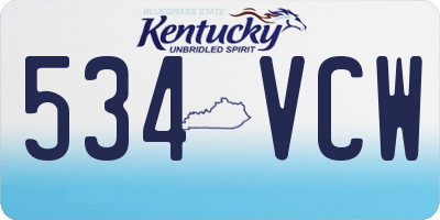 KY license plate 534VCW