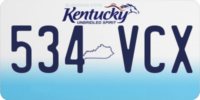 KY license plate 534VCX