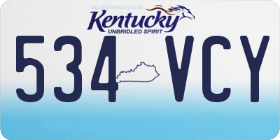 KY license plate 534VCY