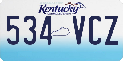 KY license plate 534VCZ